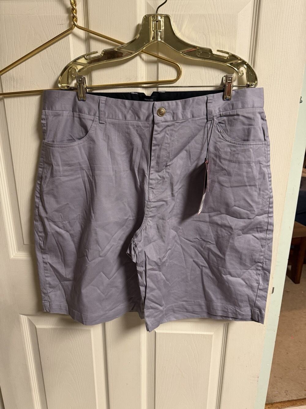 SHORT PAR 4 Enduro Stretch Golf Shorts Regular Cut Size 36 Gray Flat Front NWT